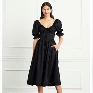 Hill House Home Ophelia Nap Dress Black - Size Medium Midi A Line Cottagecore